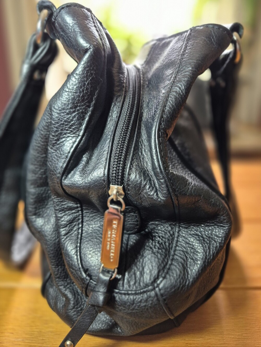 Tignanello‎ Black Pebbled Leather HoBo Shoulder Bag - Picture 5 of 11
